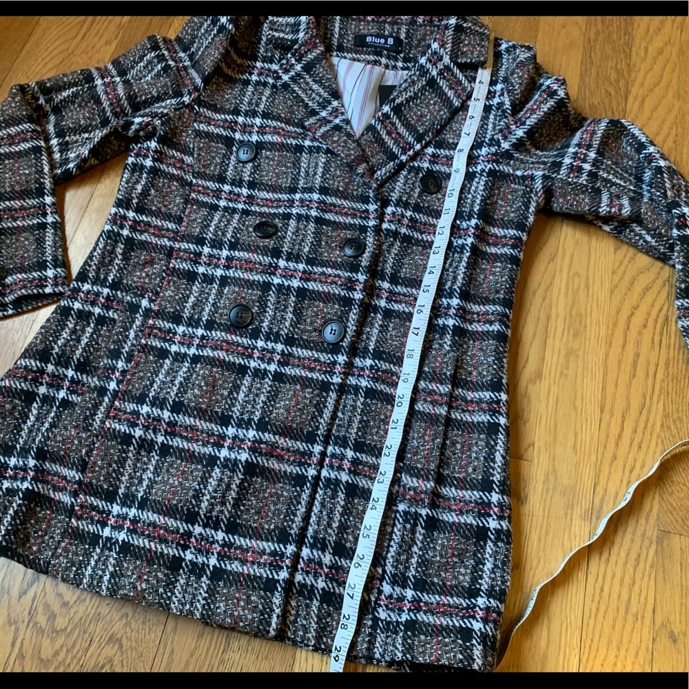Boutique Blue B collection plaid tweed blazer brown size M - Picture 12 of 16